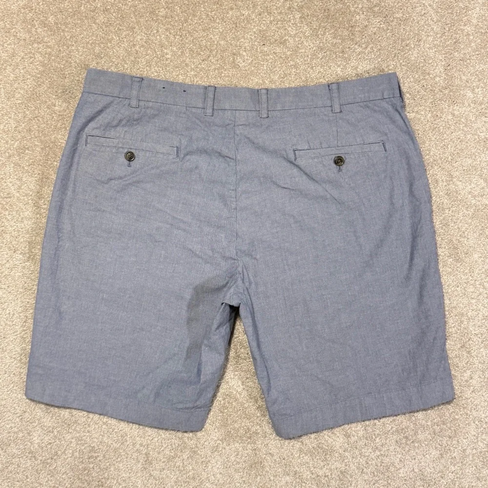 Brooks Brothers Chino Shorts Mens 40 Blue Cotton Blend Stretch Flat Front 9in